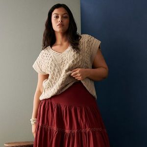 Anthropologie Lea & Viola Cable Knit Sweater Vest